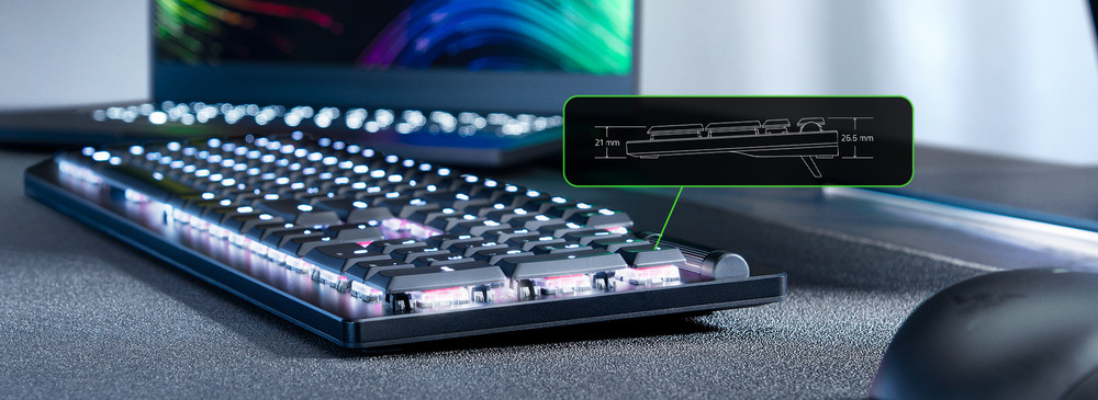 Klávesnice Razer DeathStalker V2 Pro (Purple Switch) - US Layout bílá