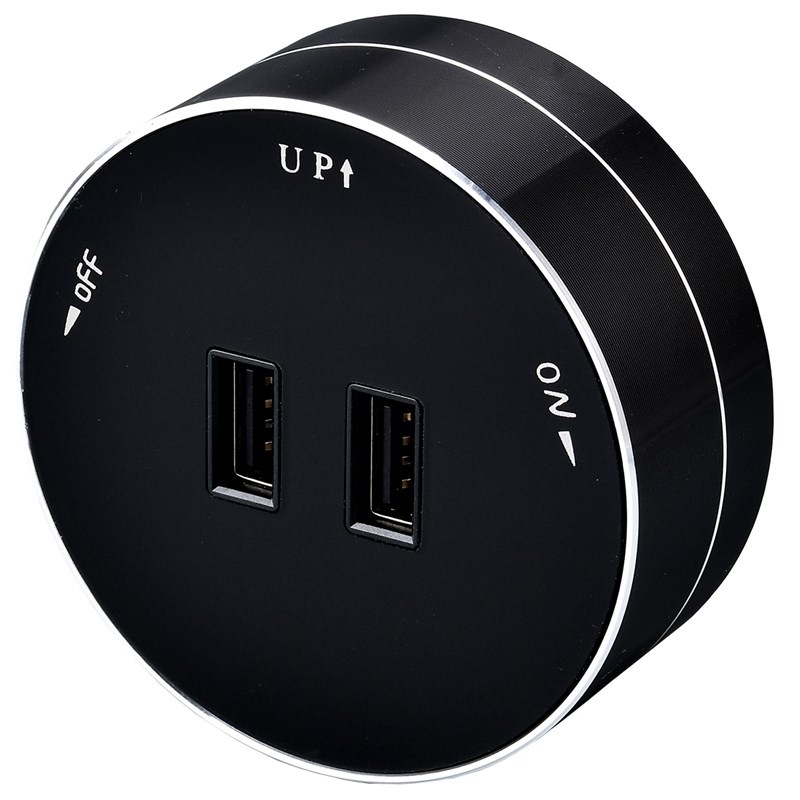Zásuvkový modul Viking 2× USB černý
