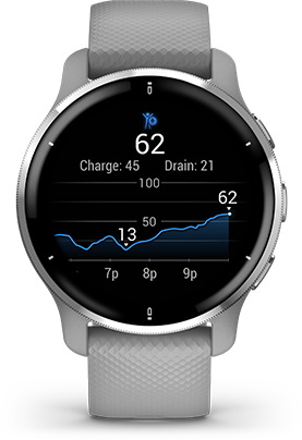 Chytré hodinky Garmin Venu 2 Plus - Slate/Black Silicone Band
