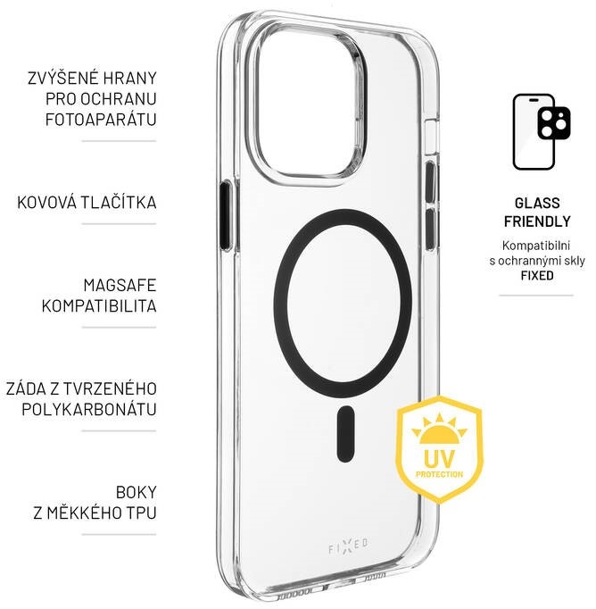 Kryt na mobil FIXED MagPurity s podporou MagSafe na Apple iPhone 14 Pro Max průhledný