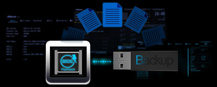 Základní deska ASRock B850M PRO RS WIFI Funkce BIOS Flashback u ASRock B860 Steel Legend WiFi umožňující bezpečný update z USB