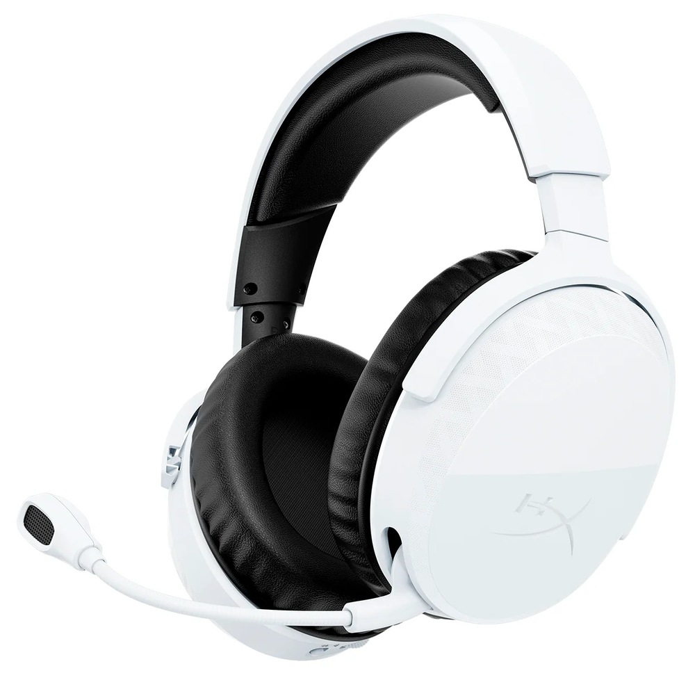 Bílý bezdrátový headset HyperX Cloud Stinger 3 Wireless s náhlavním mostem a výklopným mikrofonem