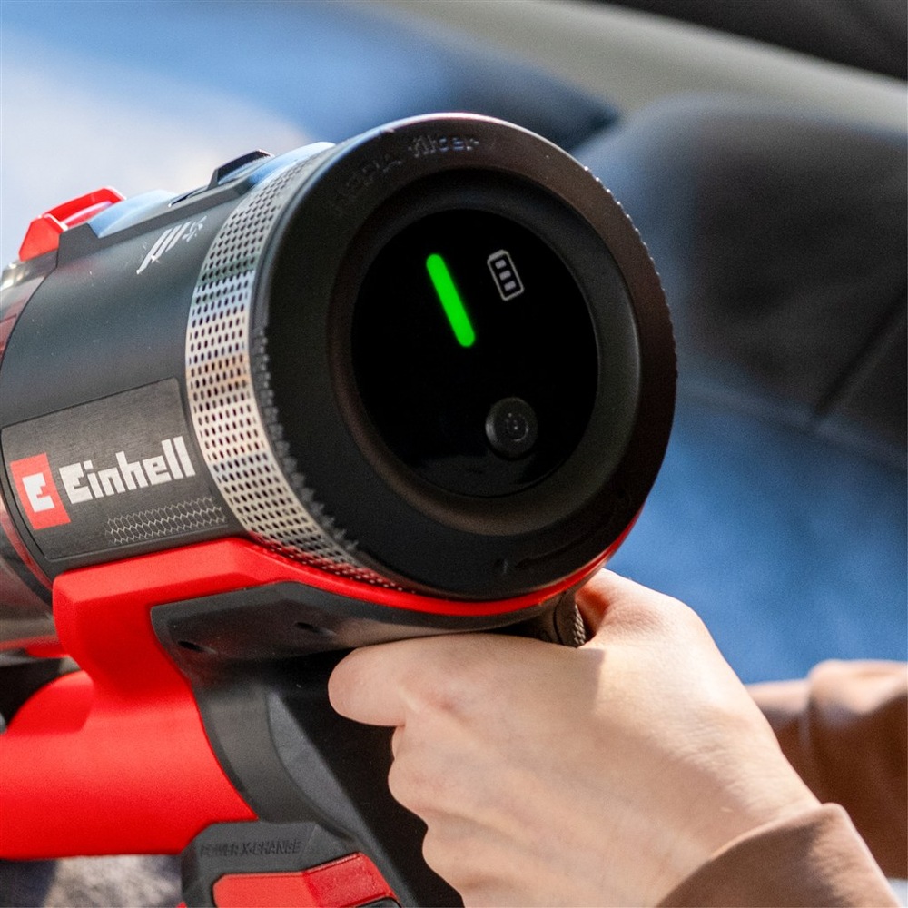 Tyčový vysavač Einhell Expert TE-SV 18/270 Li BL-Solo (bez baterie) červený Tyčový vysavač Einhell TE-SV 18/270 Li displej výkonu