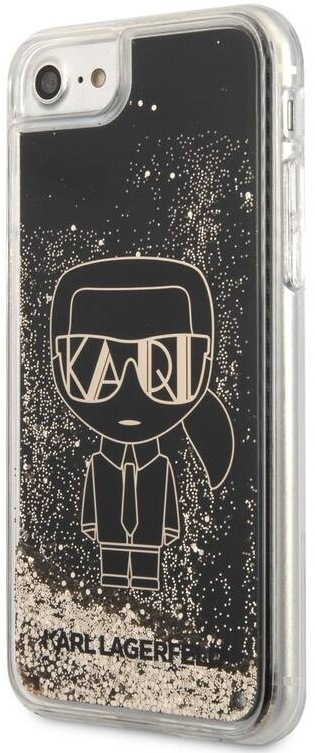 Kryt na mobil Karl Lagerfeld Liquid Glitter Gatsby na Apple iPhone 7/8/SE2020/SE2022 černý