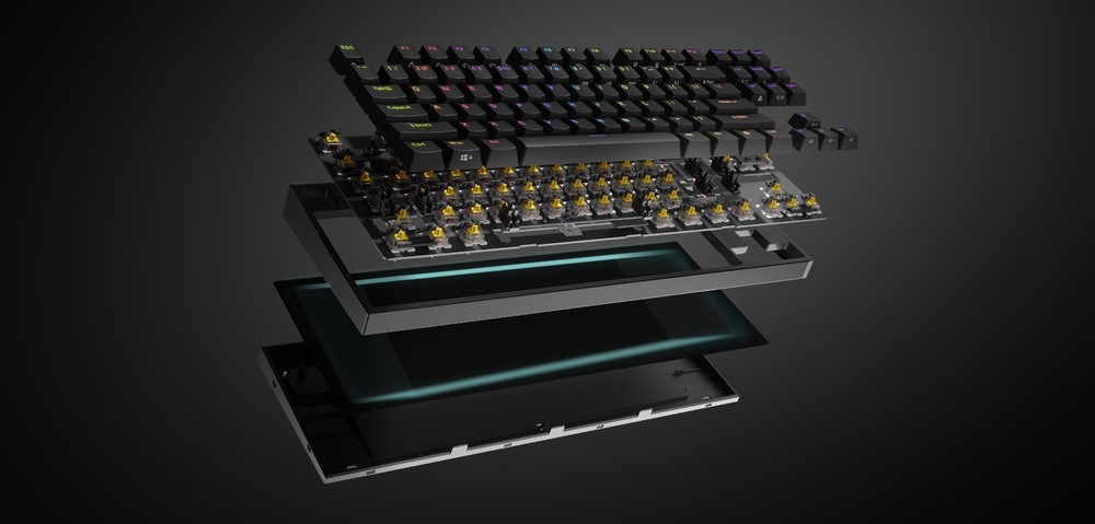 Klávesnice Genesis THOR 404 TKL, RGB, US layout, Gateron Yellow Pro bílá Genesis THOR 404 RGB US Gateron Yellow Pro