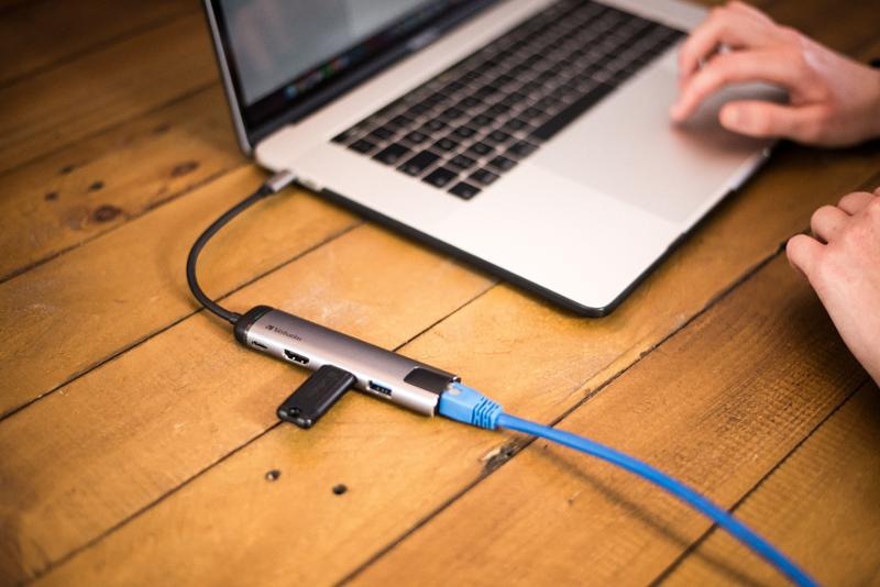 USB Hub Verbatim USB-C/2xUSB 3.0, HDMI, RJ45 šedý