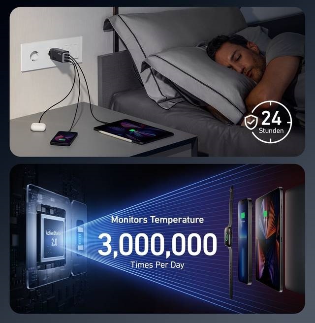 Nabíječka do sítě Anker 737 GaN III 1x USB, 2x USB-C, 120W Charger černá Nabíječka do sítě Anker 737 GaN III 1x USB, 2x USB-C, 120W Charger černá