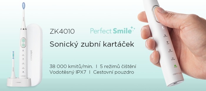 Zubní kartáček Concept Perfect Smile ZK4010 bílý Concept Perfect Smile ZK4010, bílá