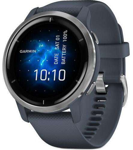 Chytré hodinky Garmin Venu 2 - Silver/Granite Blue Band