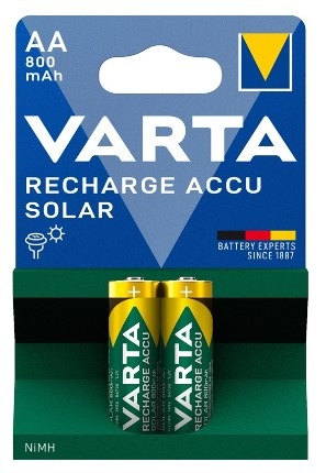 Baterie nabíjecí Varta Solar Rechargeable Accu AA, HR06, 800mAh, blistr 2ks