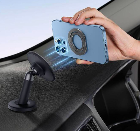 Držák na mobil Baseus Halo kovový kroužek - šedý