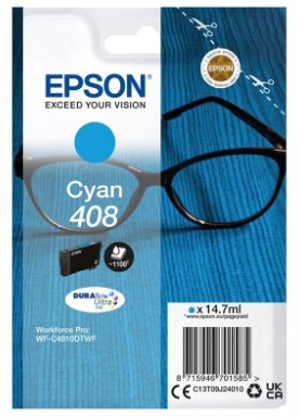 Inkoustová náplň Epson 408 DURABrite Ultra, 1100 stran azurová