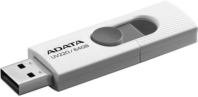 USB flash disk ADATA Dash Drive UV220, šedá/bílá barva