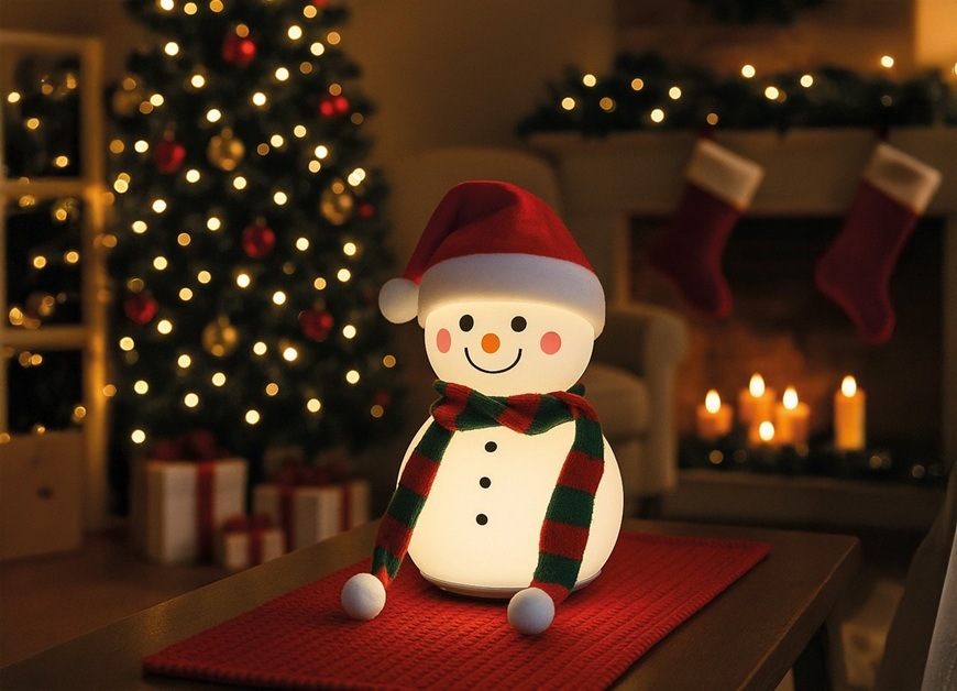 Dětská LED lampička Fischer & Honsel Paule, 1x LED, 0,4 W bílá Dětská lampička v podobě malého sněhuláka je položen na židličce a svítí teplým odstínem bílé barvy.