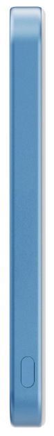 Powerbanka Pitaka Moonrise Qi2 5000 mAh modrá Boční profil powerbanky Pitaka Sunset Qi2 ukazující tenké tělo a ovládací tlačítko