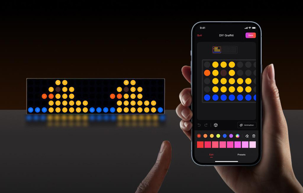 Nástěnné svítidlo Yeelight Herní světelný panel Cube Lite černé Emoji kačenek na světle Yeelight Cube Lite
