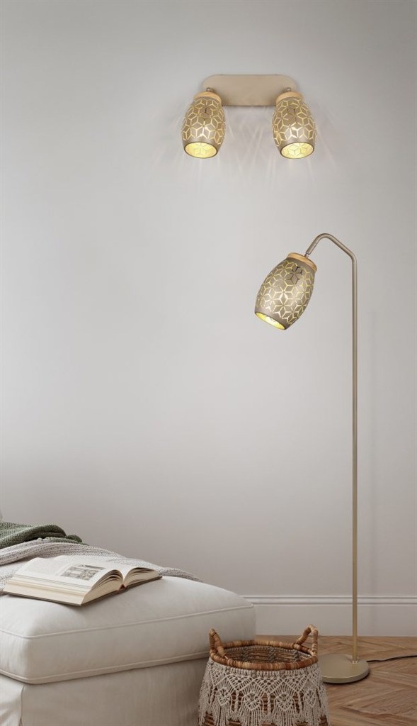 Stojací lampa Reality BIDAR, E27 hnědá Stojací lampa Reality BIDAR v moka barvě doplňuje moderní domácnost.