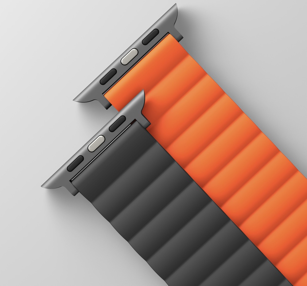 Řemínek Uniq Revix Reversible na Apple Watch 42/44/45mm šedý/oranžový Řemínek Uniq Revix Reversible na Apple Watch 42/44/45mm šedý/oranžový