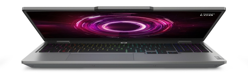 Pootevřený a zapnutý notebook Lenovo LOQ 15AHP10