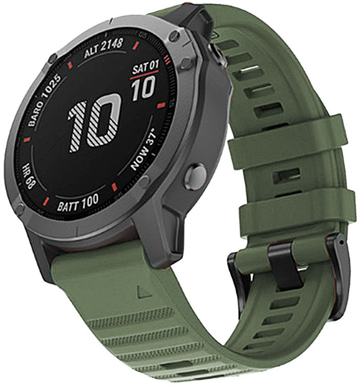 Řemínek RhinoTech pro Garmin QuickFit silikonový outdoor 22mm zelený