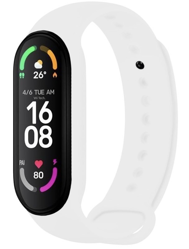 Řemínek FIXED Silicone Strap na Xiaomi Band 7/ Mi Band 6/ Mi Band 5 bílý