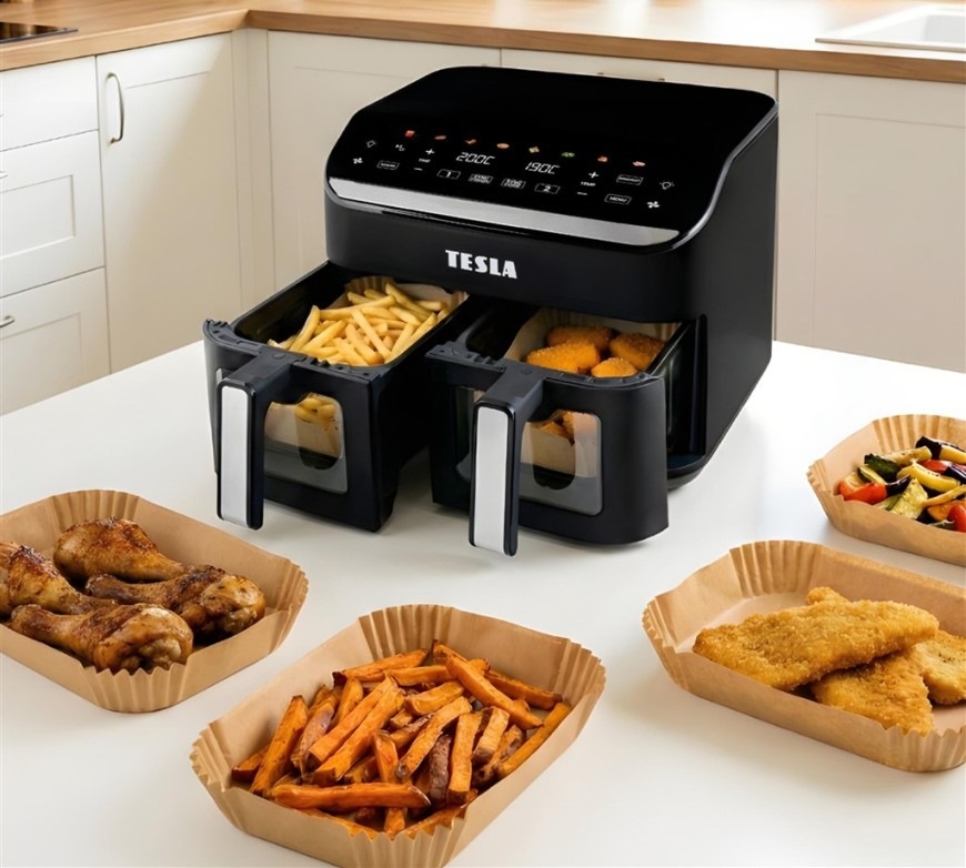 Papírové formy Tesla AirCook QB2065 (100 ks) béžová Papírová forma do horkovzdušné fritézy