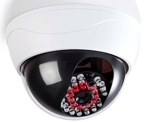 Maketa zabezpečovací kamery Nedis s infračervenou LED, dome, IP44, venkovní i vnitřní