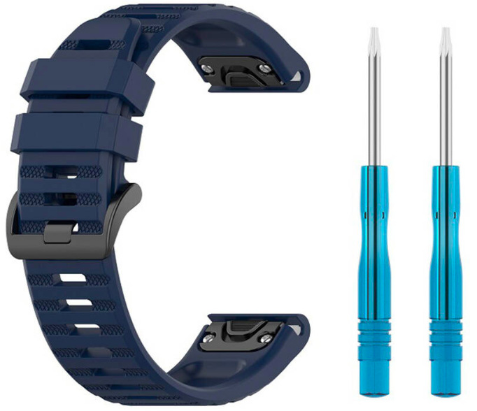 Řemínek FIXED Silicone Strap na Garmin QuickFit 22 mm - modrý