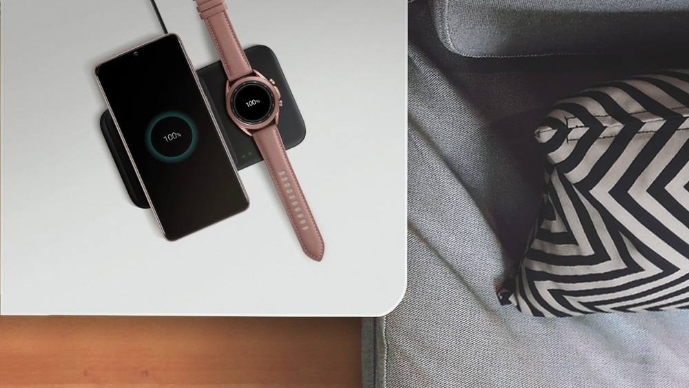 Bezdrátová nabíječka Samsung Duo Pad, 9W, bez kabelu černá Bezdrátová nabíječka Samsung Duo Pad, 9W, bez kabelu černá