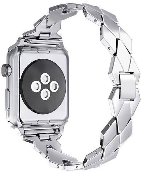 Řemínek WG spade, kovový, na Apple Watch 42/44/45/49 mm + adapter stříbrný