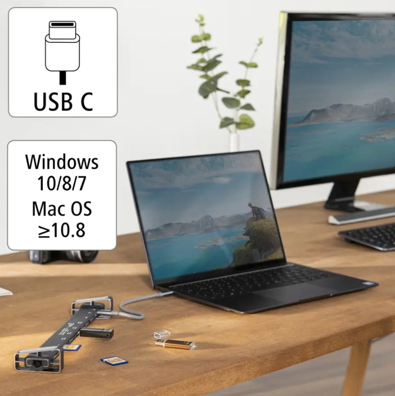 Dokovací stanice Hama Connect2Office Basic, 9 připojení Dokovací stanice Hama Connect2Office Basic, 9 připojení