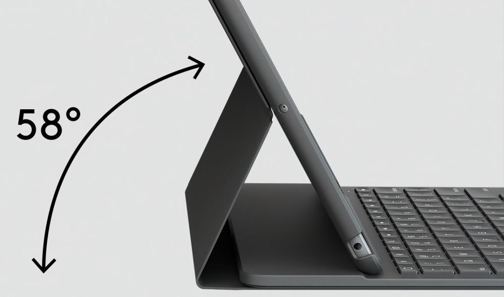 Pouzdro na tablet s klávesnicí Logitech Slim Folio na Apple iPad (7., 8. a 9. gen.) UK šedé