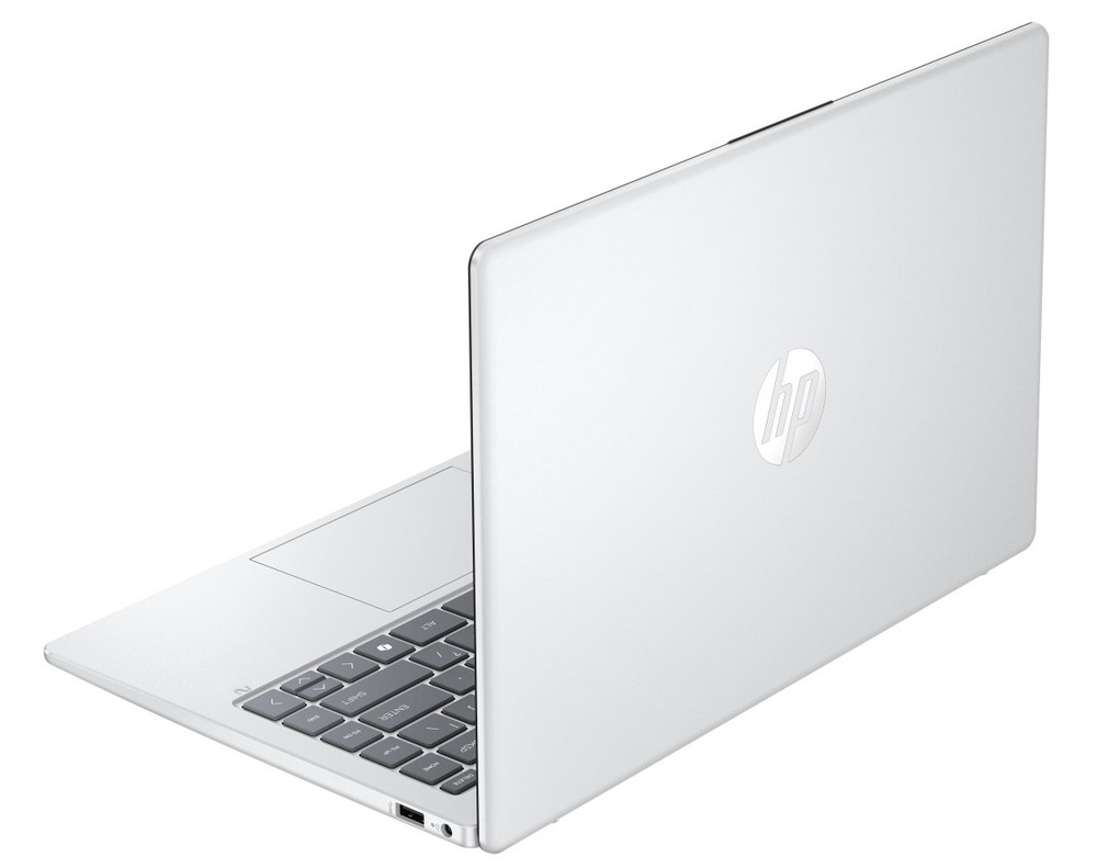 Notebook HP OmniBook 3 NG AI 14-ha0433nc + Game Pass předplatné na 3 měsíce stříbrný Notebook HP OmniBook 3 NG AI PC 14-ha0001nc zezadu otevřený