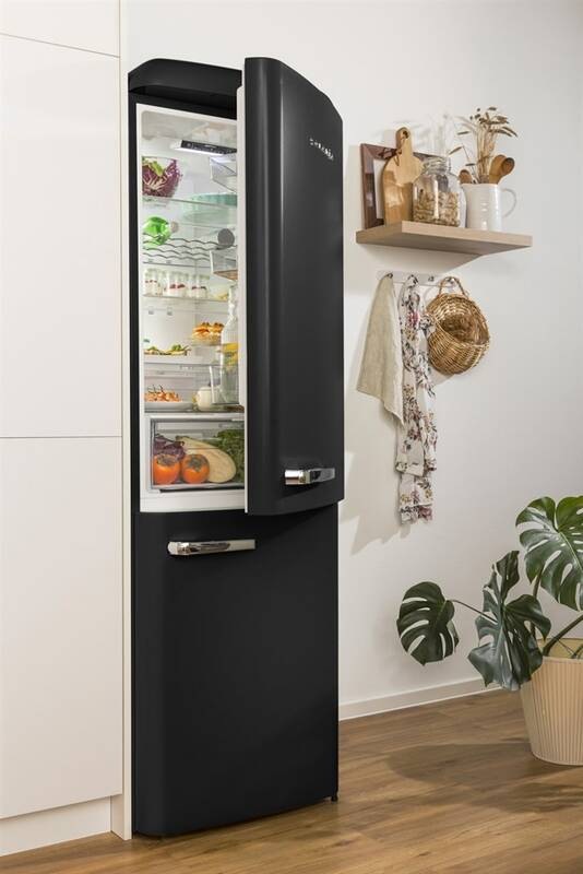 Chladnička s mrazničkou Gorenje Retro ONRK619DBK černá Chladnička s mrazničkou Gorenje Retro ONRK619DBK černá