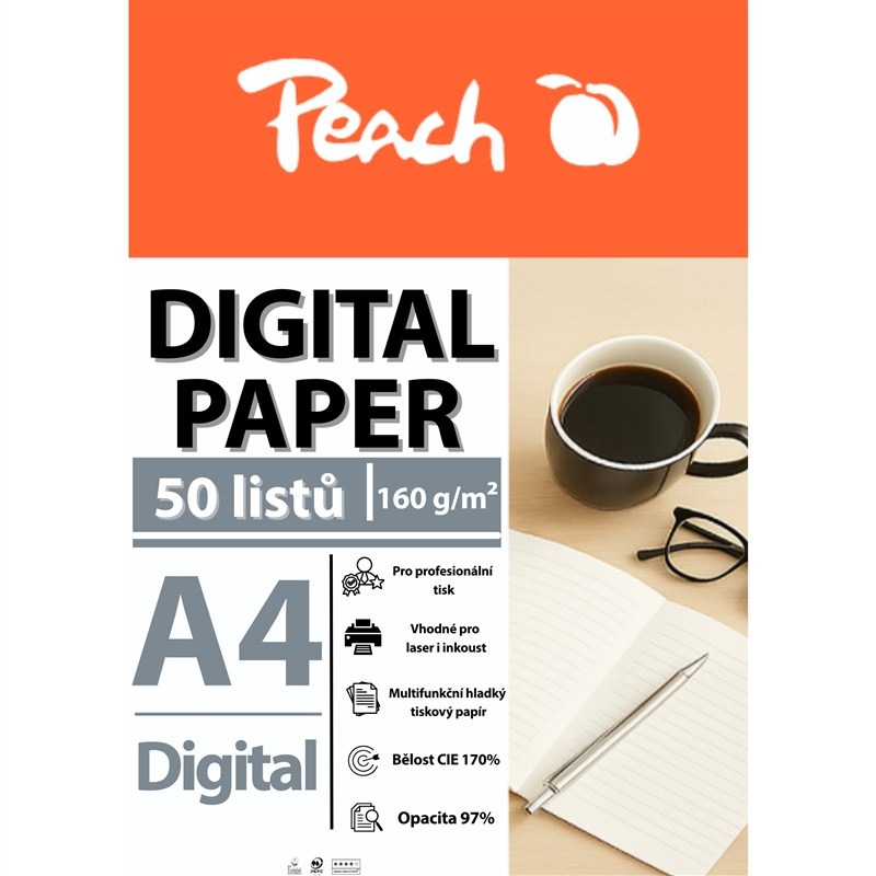 Papíry do tiskárny Peach Digital A4 160g - 50 listů