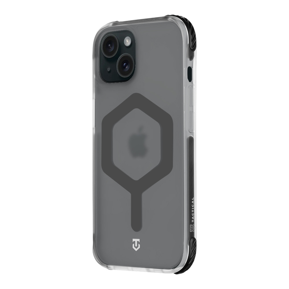 Kryt na mobil Tactical MagForce Hexagon na Apple iPhone 15 - černý/průhledný