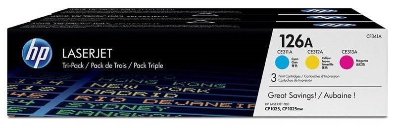 Toner HP 126A, 3x 1 000 stran vícebarevný
