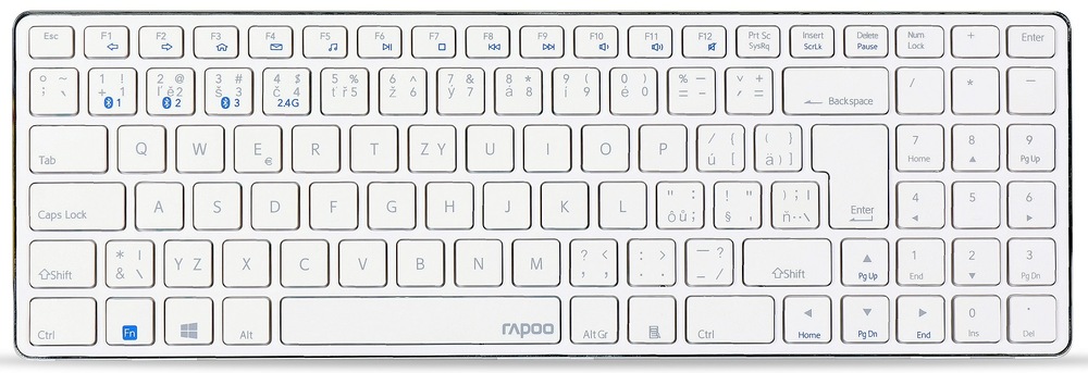 Klávesnice Rapoo E9100M, CZ/SK bílá