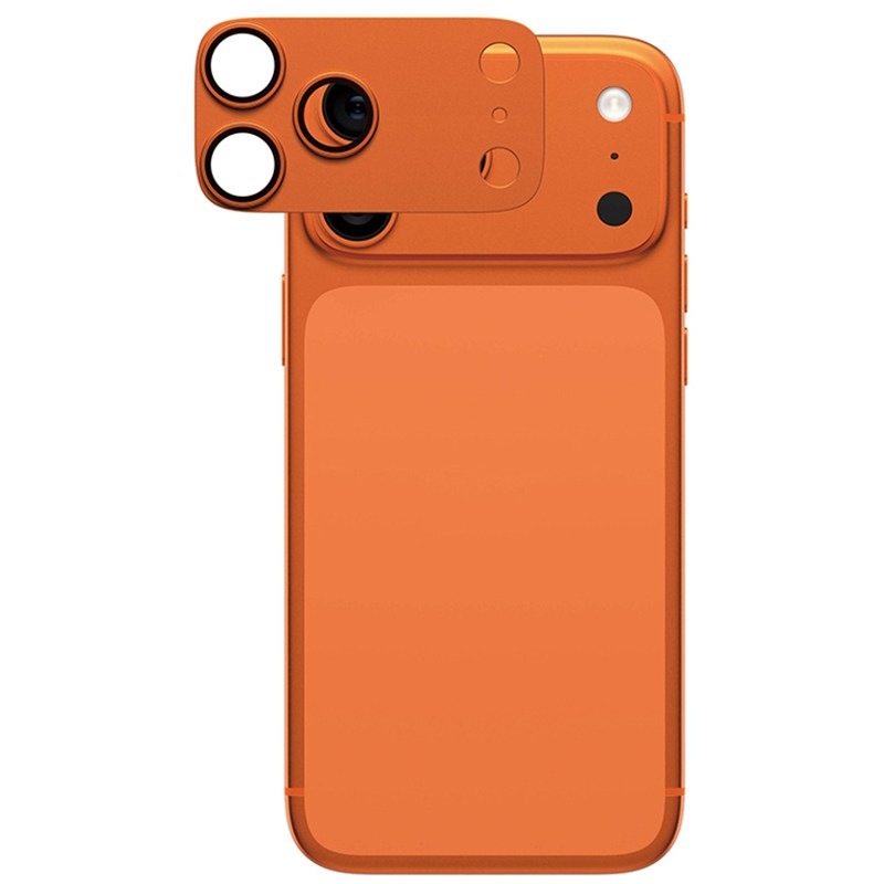 Hliníková ochrana fotoaparátu PanzerGlass FENDER na Apple iPhone 17 Pro Max oranžové