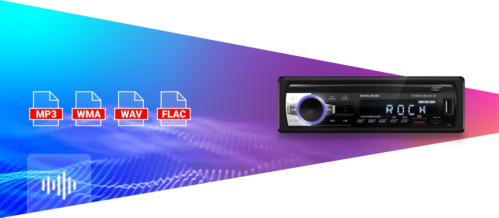 Autorádio přehraje FLAC, MP3 i WAV a nabídne USB, AUX i microSD až do 256 GB.