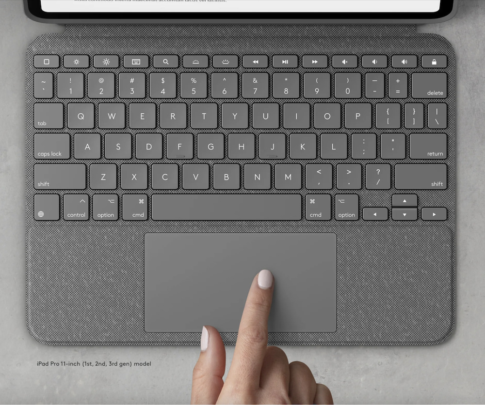 Pouzdro na tablet Logitech Combo Touch na Apple iPad Pro 12.9" (5. gen.) US béžové Pouzdro na tablet Logitech Combo Touch na Apple iPad Pro 12.9" (5. gen.) US béžové