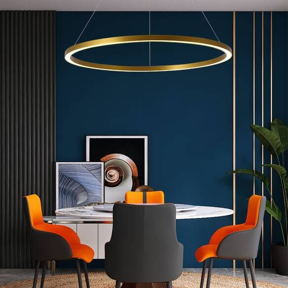Závěsné svítidlo IMMAX NEO FINO SMART 1 kruh, 80cm, 60W, Zigbee 3.0, TUYA - zlaté