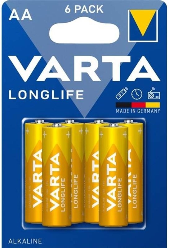 Baterie alkalická Varta LongLife AA, 6ks