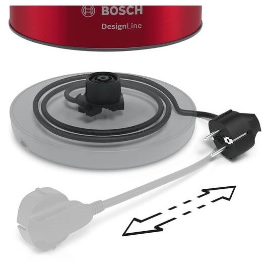 Rychlovarná konvice Bosch DesignLine TWK4P434 černá/červená Rychlovarná konvice Bosch DesignLine TWK4P434 černá/červená