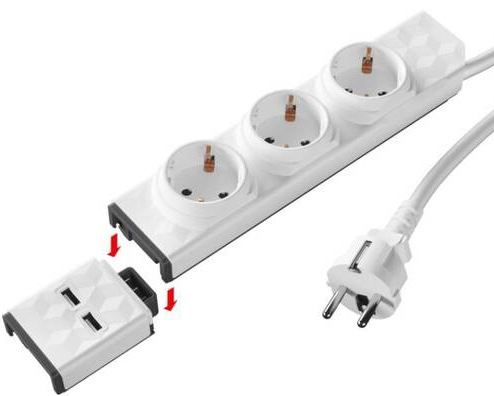 Kabel prodlužovací Powercube PowerStrip Modular 1m bílý