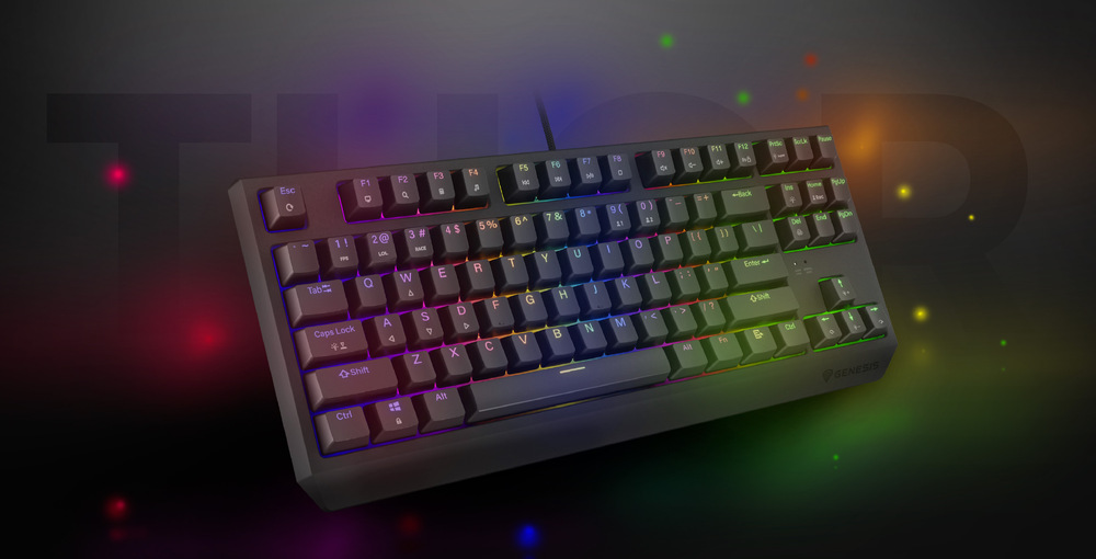 Klávesnice Genesis THOR 230, TKL, RGB, Outemu Brown, US layout černá Genesis THOR 230 TKL RGB Outemu Brown US (NKG-2079)