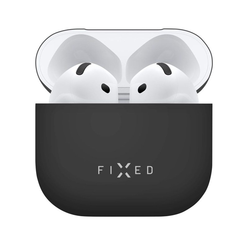 Ultratenké pouzdro Silky pro Apple AirPods 4 v černém provedení.