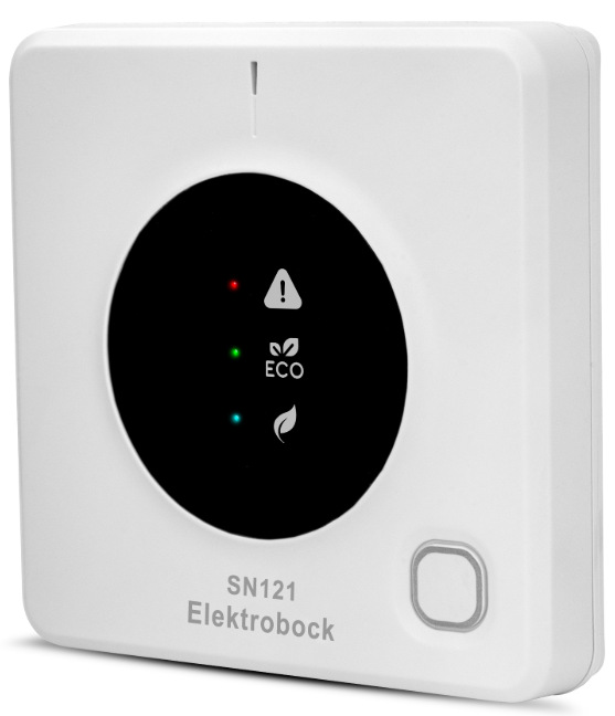 Čidlo kvality vzduchu Elektrobock SN121-AN s LED indikací stavu CO2 v bílém provedení