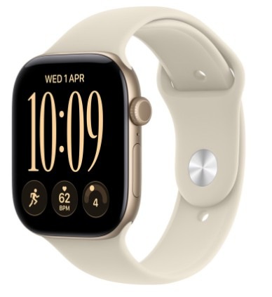Chytré hodinky Apple Watch Series 12 GPS + Cellular 46 mm světle zlatý hliník, pískový sportovní řemínek - S/M