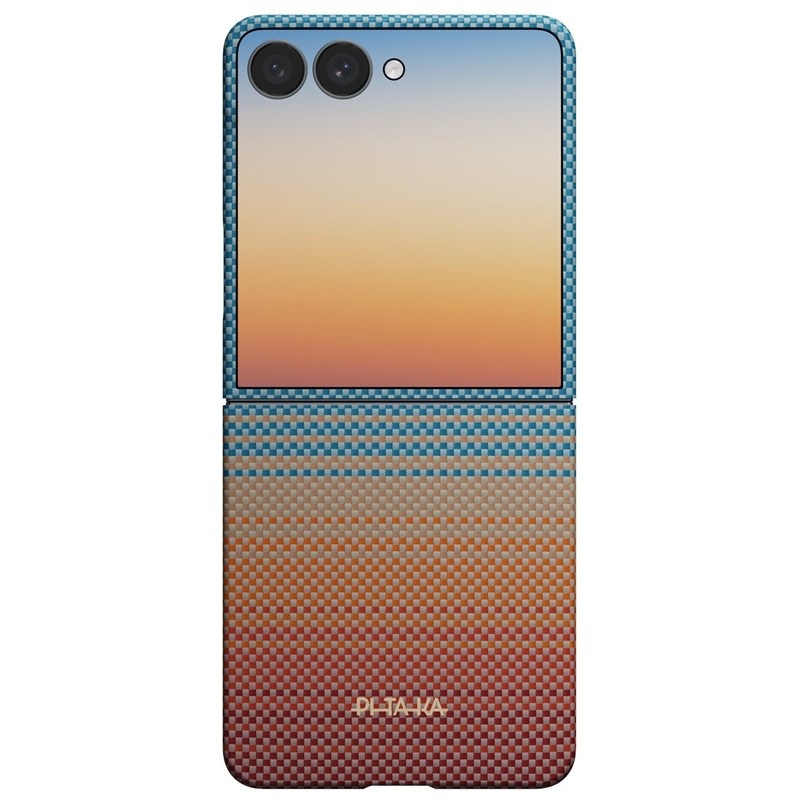 Kryt na mobil Pitaka na Samsung Galaxy Z Flip 8 červený/oranžový